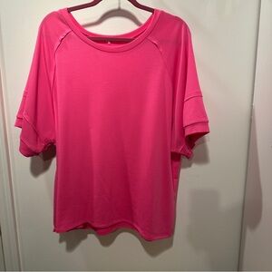 ANDREE BY UNIT Vibrant Pink Short Sleeve Tee
